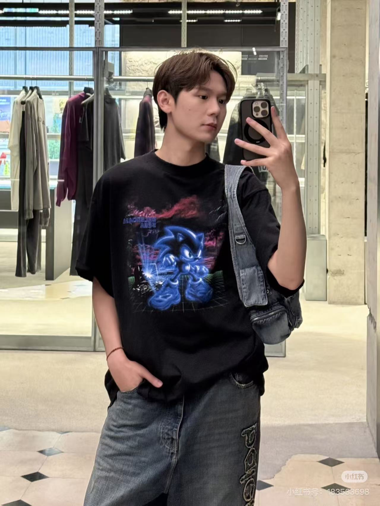 B 발ㄹ시아가 X 세가 소닉 더 헤지혹 티셔츠